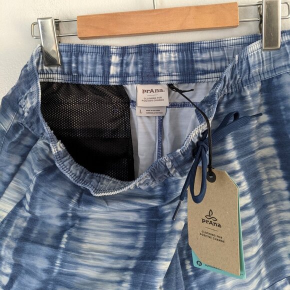 Prana Mariya Active Swim Shorts Organic Recycled Summer Beach Blue Grey UPF 50 - Picture 6 of 8